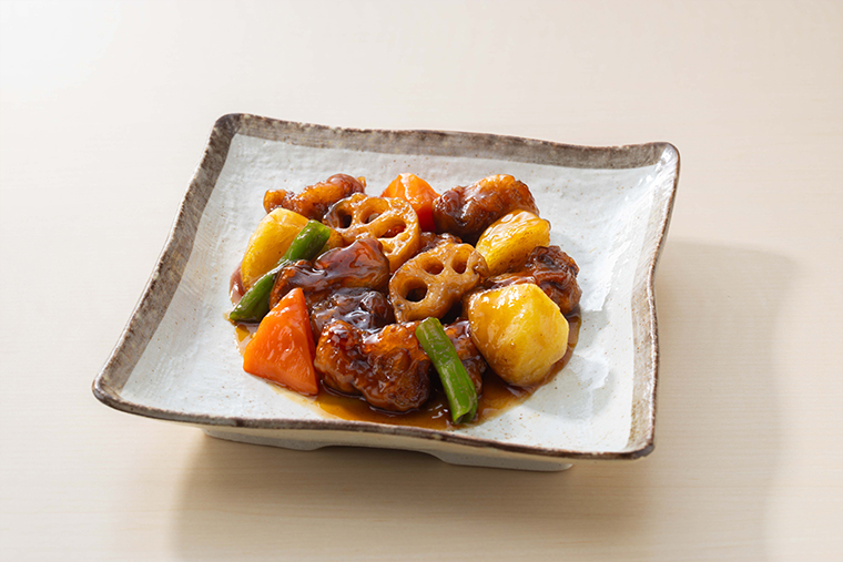 豚と野菜の黒酢あん